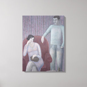 Couple with Cat 2008 Canvas Print