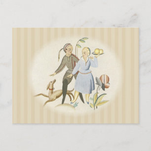 Couple With Dog Postcard