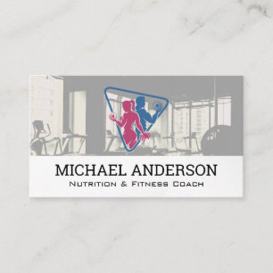 Couple Working Out Fitness Gym Equipment Business Card
