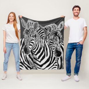 Couple Zebra Fleece Blanket