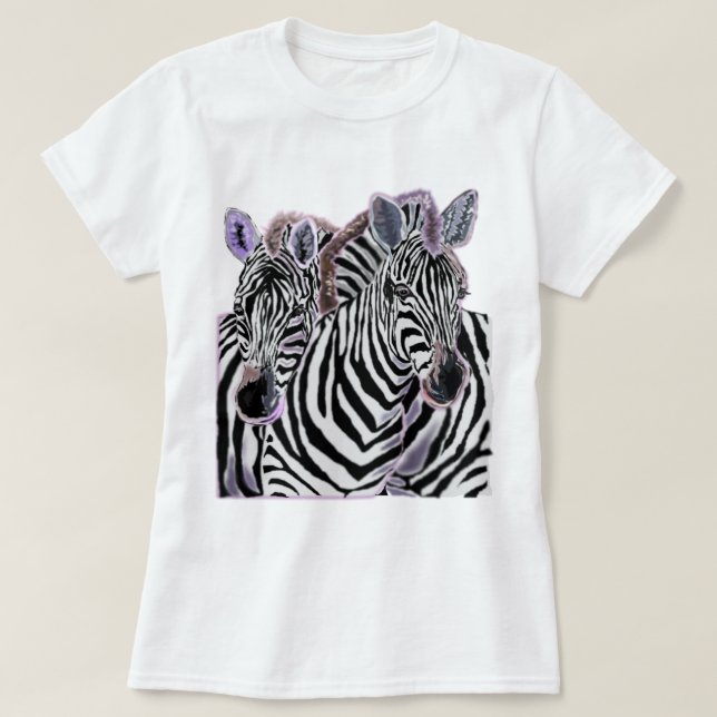 Couple Zebra T-Shirt (Design Front)