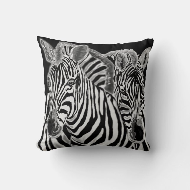 Couple Zebra Throw Pillow (Front)