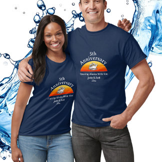 Couples 5th Anniversary Cruise Alaska Personalise T-Shirt