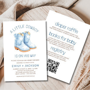 Couples All in One Little Cowboy Boy Baby Shower Invitation