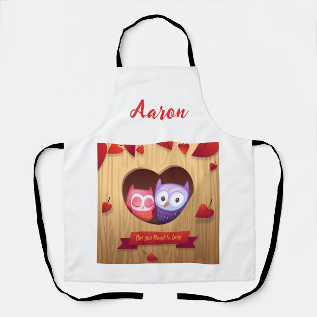 Couples All-Over Print Valentines Apron (Front)