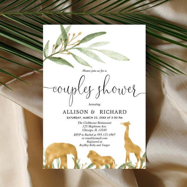 Couples baby shower, coed safari baby shower invitation (Creator Uploaded)
