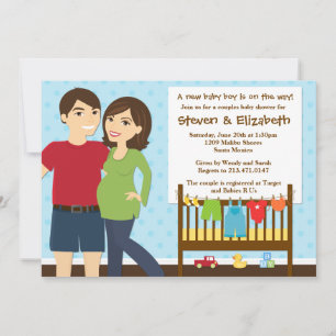 Couples Baby Shower Invitation for a Boy
