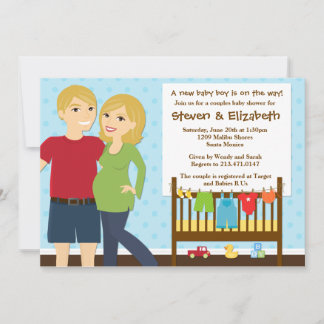 Couples Baby Shower Invitation for a Boy