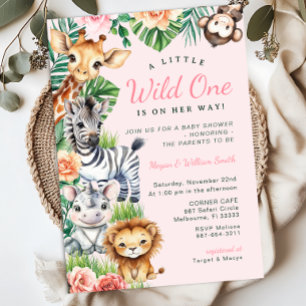 Couples Baby Shower, Safari Girl Baby Shower Invitation
