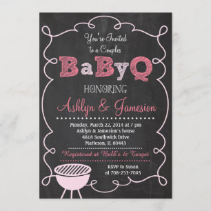 Couples BabyQ BBQ Baby Shower Invitation