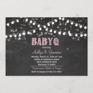 Couples BabyQ BBQ Baby Shower LightsInvitation Invitation