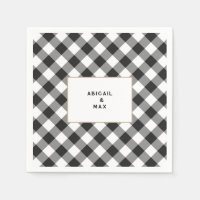 Couples Black Gingham Couples Shower Cocktail 