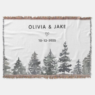 Couples Blanket with Names Nature Lovers Engagemen