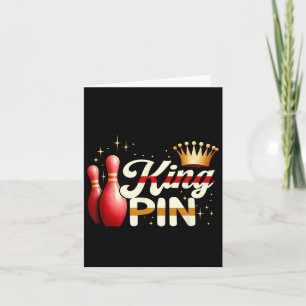 Couples Bowler League Bowling King Pin Wearing Cro Card