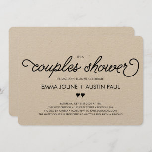 Couples Bridal Shower Invitation - Kraft