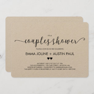 Couples Bridal Shower Invitation - Kraft