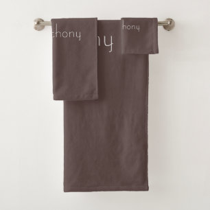 Couples Chocolate Brown Custom Bath Towel Set