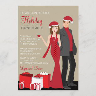 Couples Christmas Holiday Party Corporate Invitation