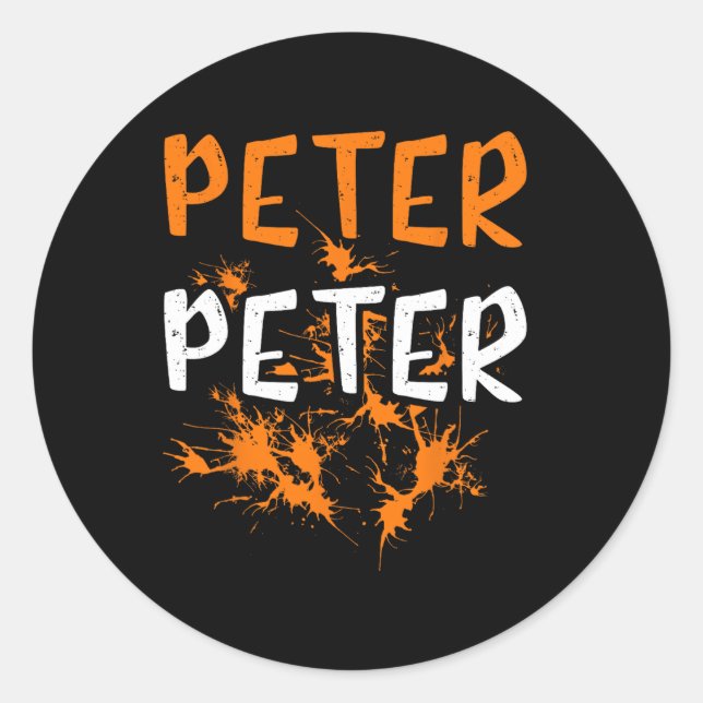 Couples Costume Peter Pumpkin Eater Splash Hallowe Classic Round Sticker (Front)