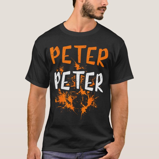 Couples Costume Peter Pumpkin Eater Splash Hallowe T-Shirt (Front)