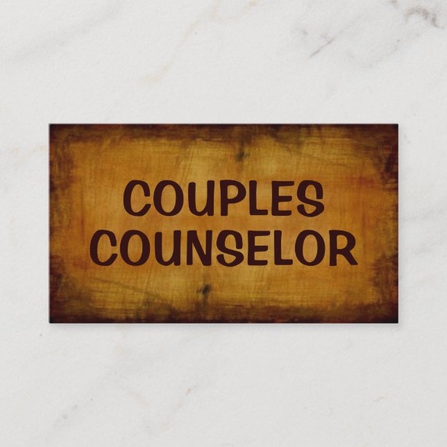 Couples Counselor Antique Business Card (Front)
