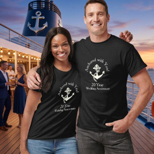 Couples Cruise 20th Anniversary grey Personalise T-Shirt