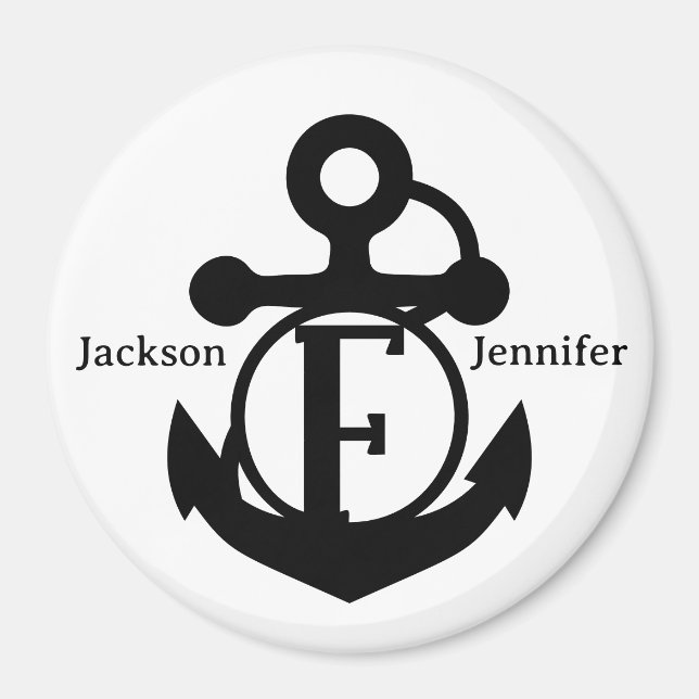 Couple's Custom F Initial Anchor Cruise Door Magnet (Front)