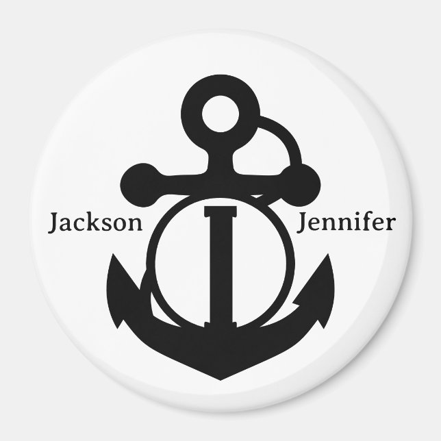 Couple's Custom I Initial Anchor Cruise Door Magnet (Front)