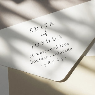 Couples Elegant Calligraphy Wedding Return Address Rubber Stamp