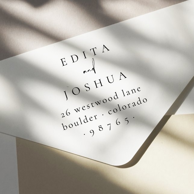 Couples Elegant Calligraphy Wedding Return Address Rubber Stamp (Rubber Stamp Mock-up)