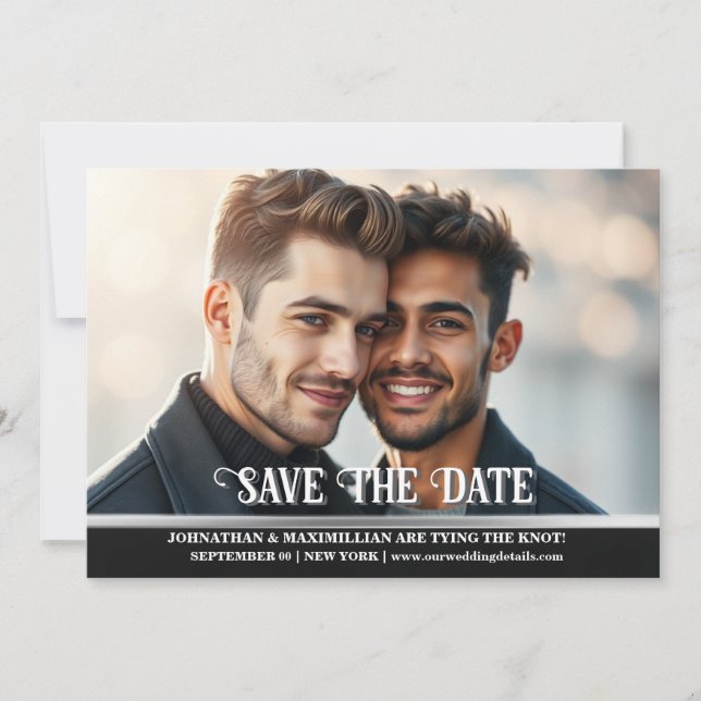 Couples engagement photo wedding announcement (Front)