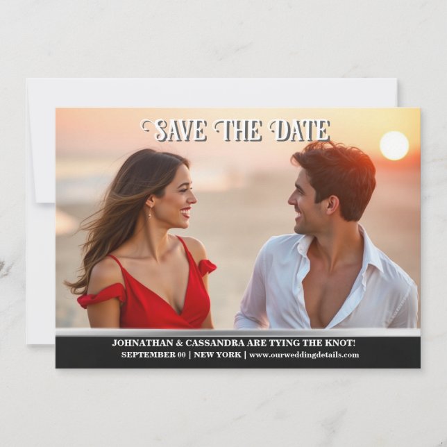 Couples engagement PHOTO wedding announcement DIY (Front)