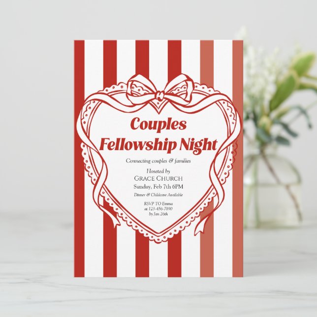 Couples Fellowship Night Church Event Invitation (Standing Front)