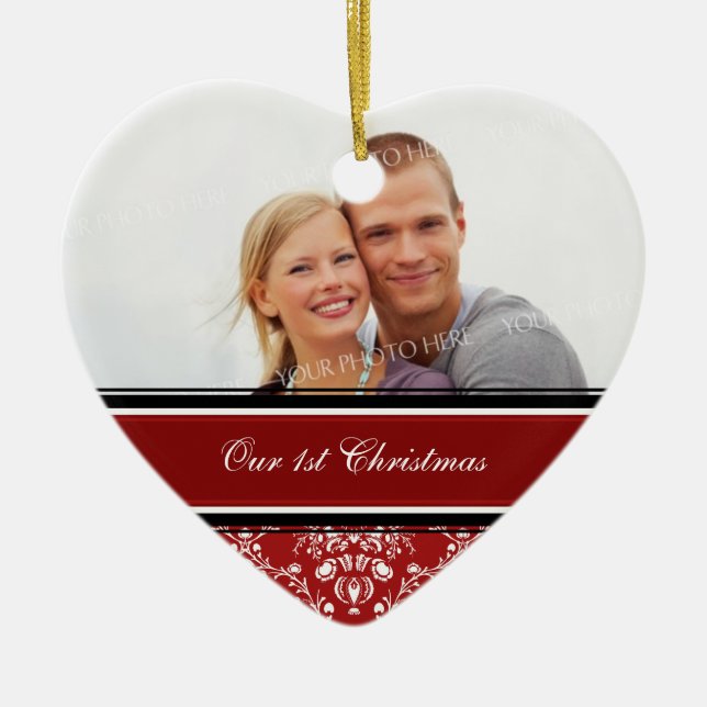 Couple's First Christmas Photo Christmas Ornament (Front)