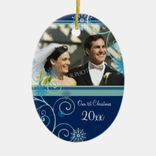 Couple's First Christmas Photo Christmas Ornament
