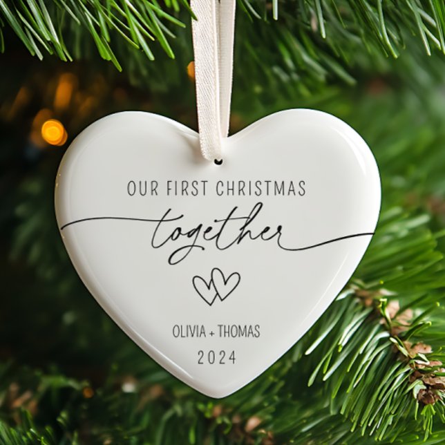Couples First Christmas Together Photo Ceramic Tree Decoration (Creator Uploaded)