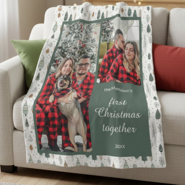 Couples First Christmas Together Photo  Fleece Blanket (Creator Uploaded)