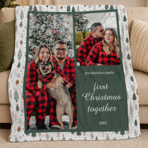 Couples First Christmas Together Photo Fleece Blanket