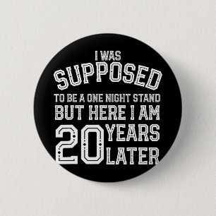 Couples Funny 20th 20 Year Anniversary Husband Wif 6 Cm Round Badge