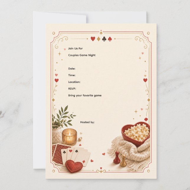 Couples Game Night Invitation (Back)