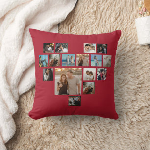 Couples Gift Valentine's Day Heart Photo Collage Cushion