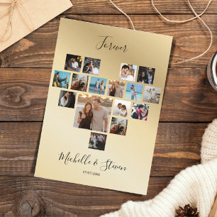 Couples Gift Valentine's Day Heart Photo Collage Holiday Card