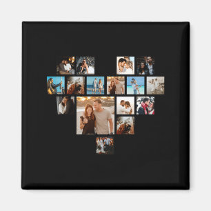 Couples Gift Valentines Day Heart Photo Collage T  Magnet