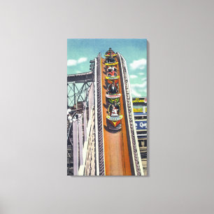Couples Going Down the Flying Turns Ride Canvas Print