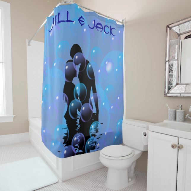 Couples Housewarming Gift shower Curtain (In Situ)