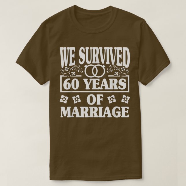 Couples Husband Wife, 60th Wedding Anniversary  T-Shirt (Design Front)