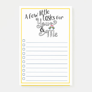 Couples Husband & Wife Chores To Do List Post-it Notes