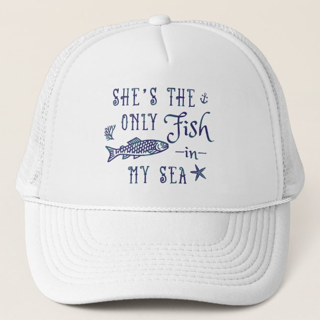 Couples Husband Wife Cute Matching Cruise Vacation Trucker Hat (Front)