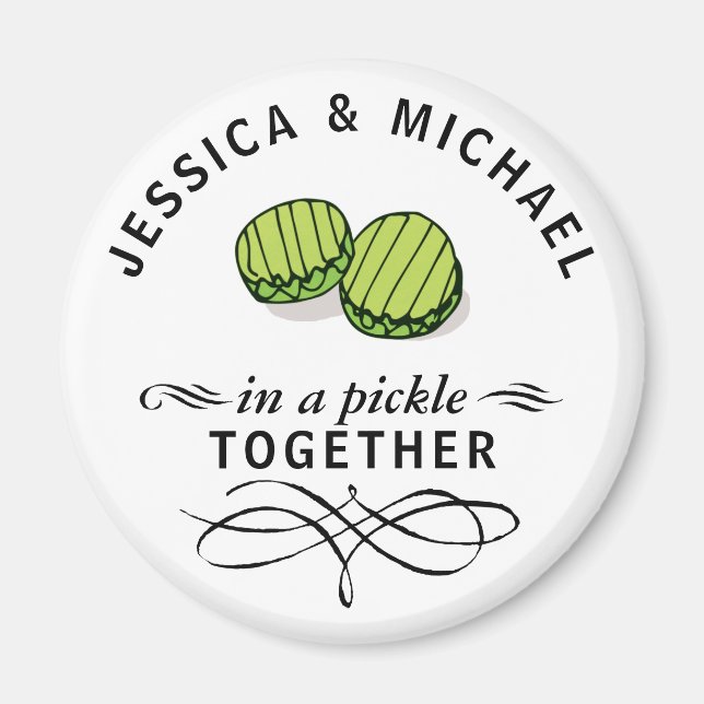 Couples' In a Pickle Together Personalised Magnet (Front)