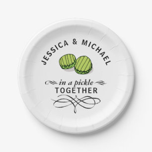 Couples' In a Pickle Together Personalised Paper Plate
